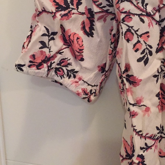 XS S 14 Girls 3/4 White Floral Boho Print Top - Picture 8 of 12